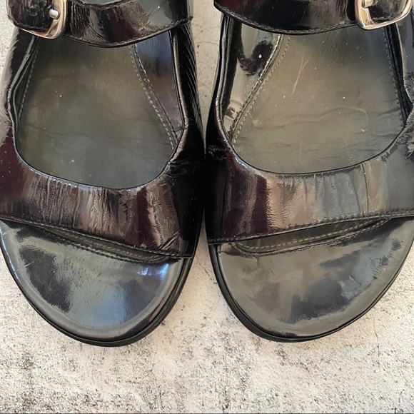DANSKO 37 Patent Leather Black Slide Buckle Sandal slip on shoes summer - Picture 7 of 11